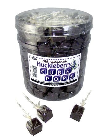 Espeez Old Fashioned Huckleberry Cube Lollipops 100 Count Tub logo
