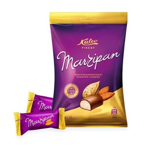 Estonian Kalev Finest Marzipan Candies Covered With Milk Chocolate logo