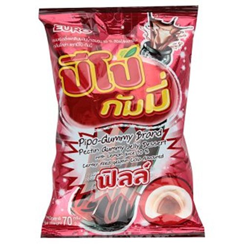 Euro Pipo-gummy 10% Lemon Juice and Cola Flavoured Pectin Gummy Jelly Dessert 70g logo