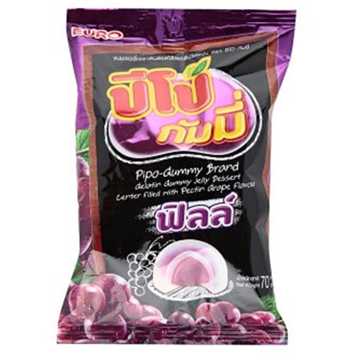 Euro Pipo-gummy Grape Flavoured Gelatin Gummy Jelly Dessert Center Filled With Pectin 70g logo