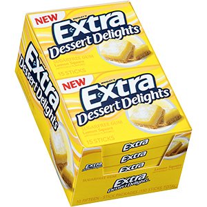 Extra Dessert Delights Lemon Square Gum (sugar-free) – 10 Packs Of Fifteen Sticks (150 Sticks Total) logo