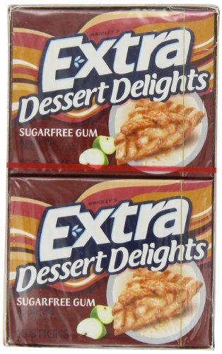 Extra Dessert Delights Sugarfree Gum Apple Pie Flavored Gum Ten 15 Stick Packs logo