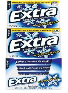 Extra Sugarfree Gum, 15 Ct Sticks, 20 Ct, Winterfresh (quantity Of 2) logo