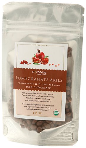 Extreme Health Usa Extreme Health’s Pomegranate Arils (seeds), Milk Chocolate, 1.8 ounce Pouches (Pack of 6) logo