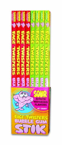 Face Twisters Bubble Gum Sticks, 2.2 Ounce (Pack of 40) logo