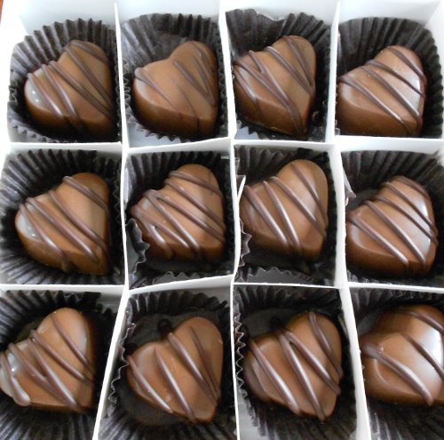 Fancy Milk Chocolate Marzipan Hearts – 12 Pcs logo