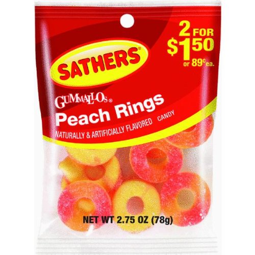 Farley’s & Sathers Candy, Peach Rings, 2.75 Ounce (Pack of 12) logo