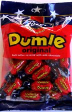 Fazer Dumle Original Soft Toffee Covered With Milk Chocolate 220g Bag logo