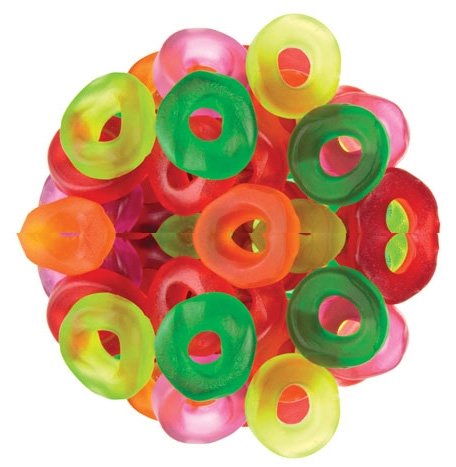 Ferrara Pan Gummy Mini Rainbow Rings 5 Pound Bag logo