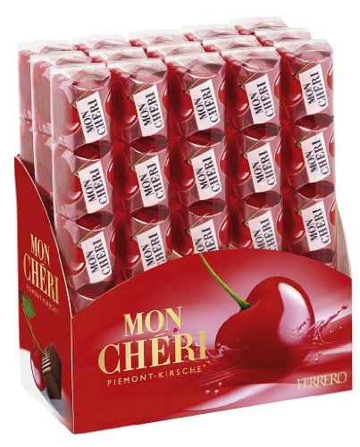 Ferrero Mon Cheri Liquor and Cherry Filled Pralines (15×5 Pcs Sticks) logo