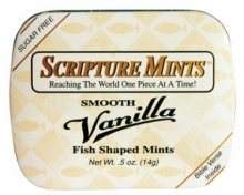 Fish Mints Pocket Tin Vanilla Candy logo