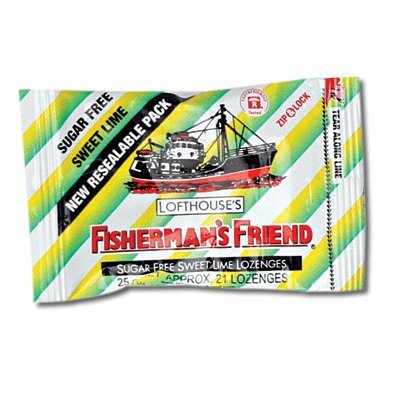 Fisherman’s Friend Sugar Free Sweet Lime Lozenges, 25g Sachet (Pack of 12) logo