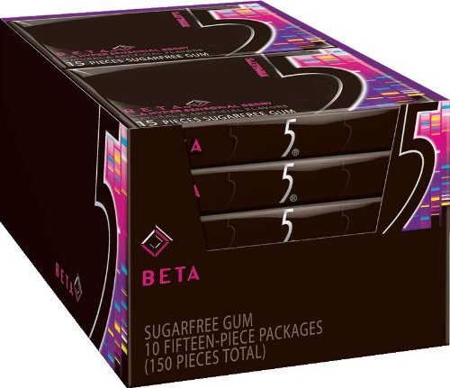 Five Sugar Free Gum, Beta Berry, 15 Count (Pack of 10) logo