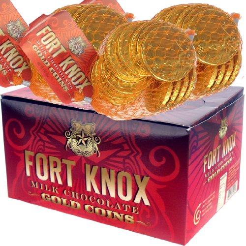 Fort Knox Foiled Milk Chocolate Gold Coins In 2 Oz Mesh Bag – 12 Mesh Bags Case logo