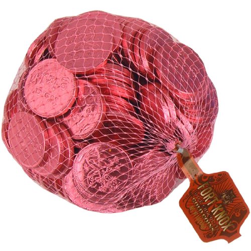 Fort Knox Milk Chocolate Coins It’s A Girl! Hot Pink Metallic Foiled Coins – 1 Lb. Mesh Bag logo