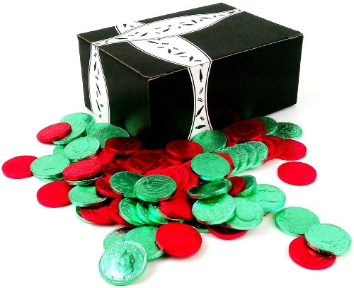 Fort Knox Milk Chocolate Green & Red Half Dollar Coins Holiday Mix, 1 Lb Bag In A Gift Box logo