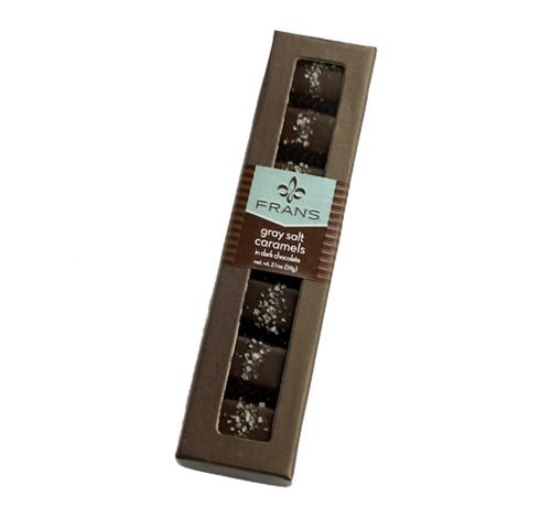 Fran’s Chocolates Gray Salt Caramels In Dark Chocolate – 7 Piece Box logo