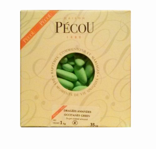 French Almond Dragees (french Jordan Almonds), Green Color 1kg (2.2lbs) logo