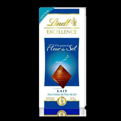 French Favorite Lindt Excellence Milk Chocolate Touch Of Salt-fleur De Sel 100 G Good Gift For Good Day logo