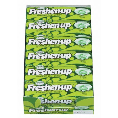 Freshen-up Gum, Spearmint, 7-piece Packs (Pack of 24) logo