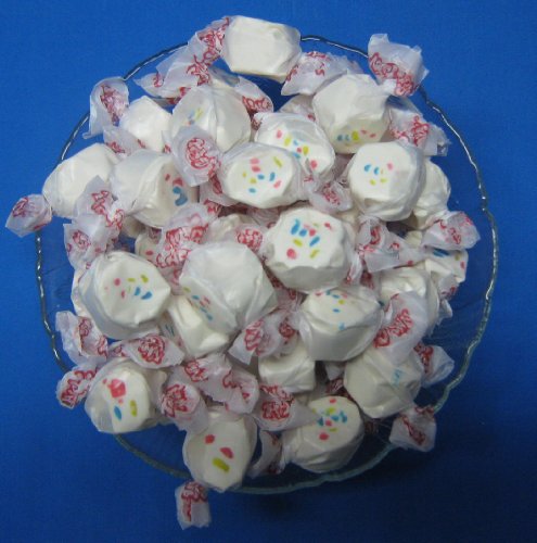 Frosted Cupcake Flavored Taffy Town Salt Water Taffy 1 Pound logo