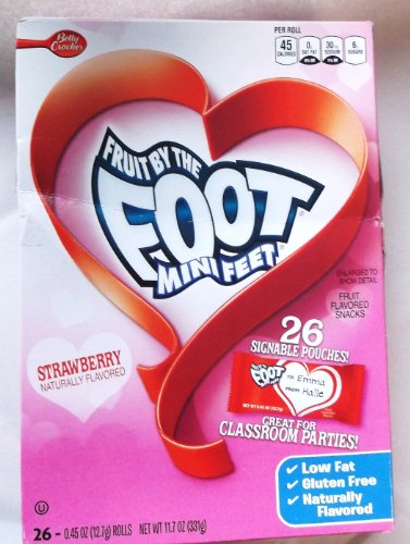 Fruit By The Foot Mini Feet Strawberry Valentine Rolls Fruit Flavored Snacks logo