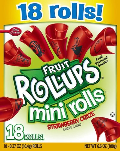 Fruit Roll-ups Fruit Flavored Snacks, Strawberry Craze, 18-count Mini Rolls (Pack of 6) logo