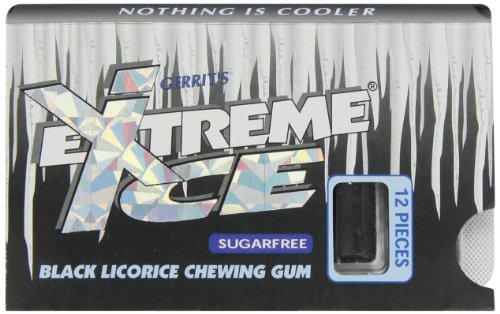 Gerrit’s Extreme Ice Sugar Free Black Licorice Chewing Gum, 12-piece Packages (Pack of 12) logo