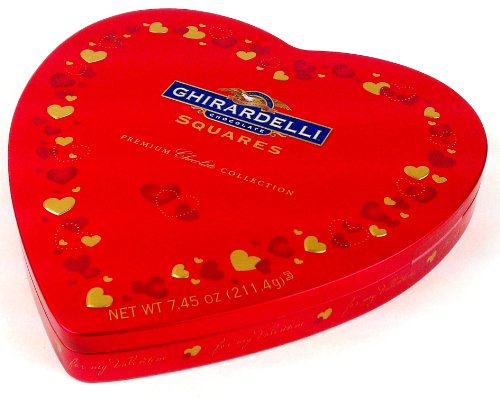 Ghirardelli Caramel Chocolate Collection, 7.45oz Heart Tin logo