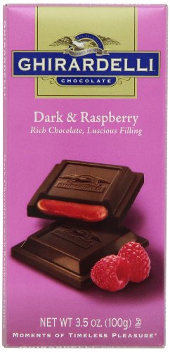 Ghirardelli Chocolate Bar, Dark & Raspberry, 3.5 ounce Bars (Pack of 6) logo