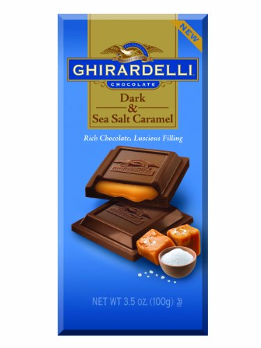 Ghirardelli Chocolate Bar, Dark & Sea Salt Caramel, 3.5 ounce (Pack of 4) logo