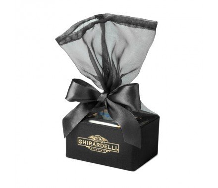 Ghirardelli Chocolate Black Organza Favor Box, 5 Piece logo