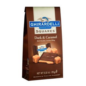 Ghirardelli Chocolate Dark Chocolate & Caramel Squares Chocolates Gift Bag, 5.32 Oz. logo