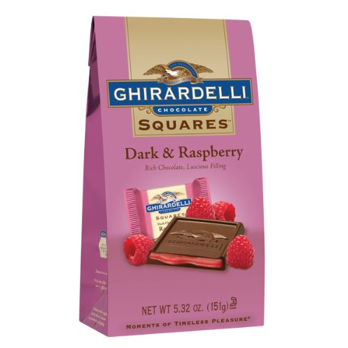 Ghirardelli Chocolate Dark Chocolate & Raspberry Squares Chocolates Gift Bag logo