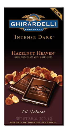 Ghirardelli Chocolate Intense Dark Bar, Hazelnut Heaven, 3.5 ounce Bars (Pack of 6) logo