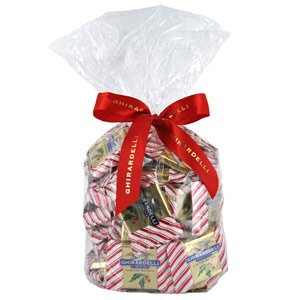 Ghirardelli Chocolate Large Milk Chocolate Peppermint Bark Squares Chocolates Gift Bag, 50 Pcs logo