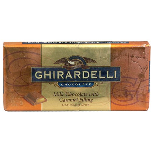 Ghirardelli Chocolate Milk Chocolate With Caramel Filling, 3.5 ounce Bars (Pack of 12) logo