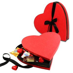 Ghirardelli Chocolate Red and Black Collection Large Heart Valentine’s Day Gift Box, 30 Squares logo