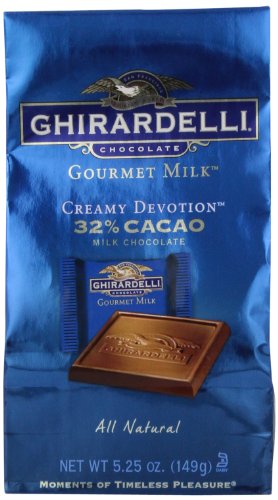 Ghirardelli Chocolate Squares, Creamy Devotion (32%) Milk Chocolate, 5.25 ounce Bags (Pack of 4) logo