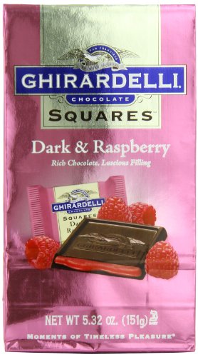 Ghirardelli Chocolate Squares, Dark & Raspberry Filled, 5.32 ounce Packages (Pack of 6) logo