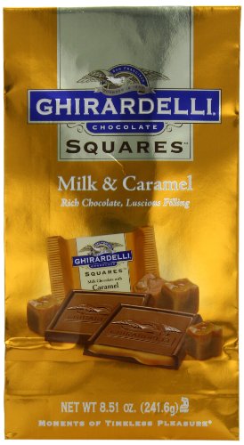 Ghirardelli Chocolate Squares, Milk Chocolate With Caramel Filling, 8.51 ounce Bags (Pack of 3) logo