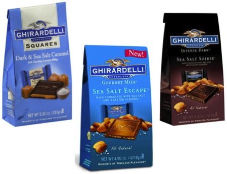 Ghirardelli Chocolate Squares (Pack of 3) Dark & Sea Salt Caramel, Sea Salt Escape, Dark Sea Salt Soiree logo