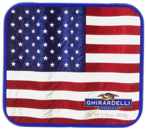 Ghirardelli Chocolate Squares Patriotic Tin, 3.19 ounce (Pack of 3) logo