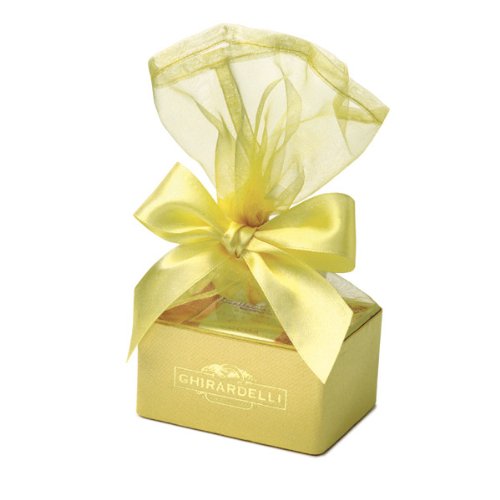 Ghirardelli Chocolate Yellow Organza Favor Box, 5 Piece logo