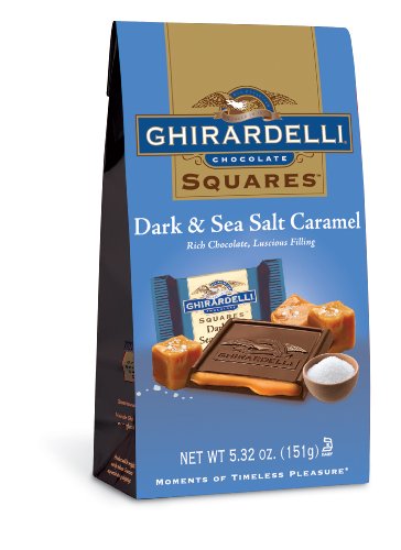 Ghirardelli Dark and Caramel Sea Salt Chocolate Squares Bag, 5.32-ounce logo