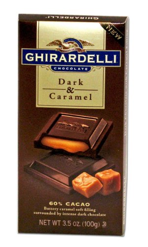 Ghirardelli, Dark Chocolate W/caramel Bar, 3.5oz [pack of 12] logo