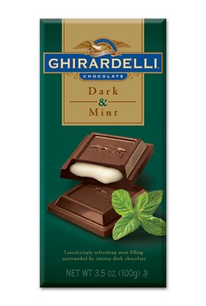 Ghirardelli, Dark Chocolate With Mint Prestige Bar, 12 – 3.5 Ounce Bars logo