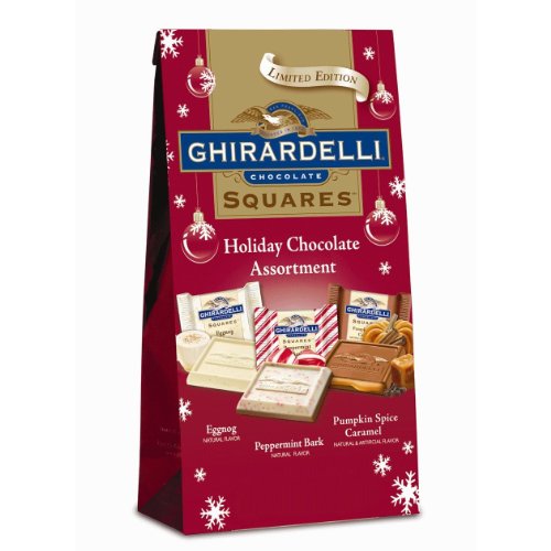 Ghirardelli Limited Edition Holiday Assorted (peppermint Bark, Pumpkin Spice Caramel, Eggnog) Chocolate Squares, 7.18-ounce logo