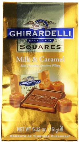 Ghirardelli Milk and Caramel Squares Stand Up Bag, 5.32 Ounce logo