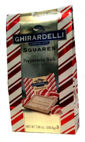 Ghirardelli Peppermint Bark Squares Stand Up Bag logo